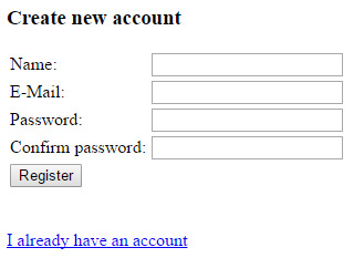 Registration form