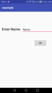 App running on Android device