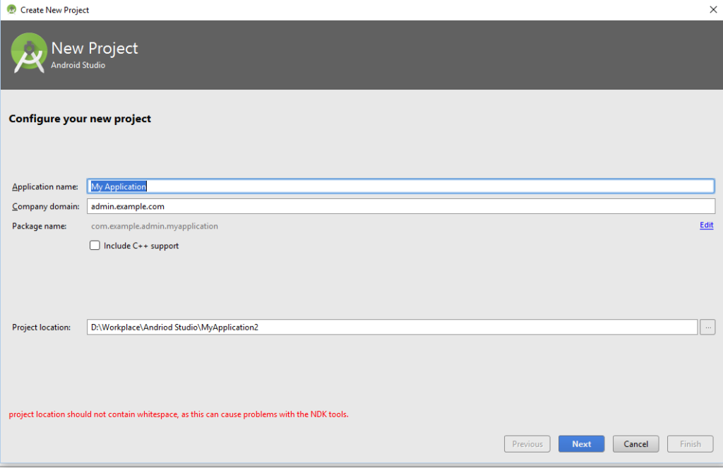 Step 1: New Application