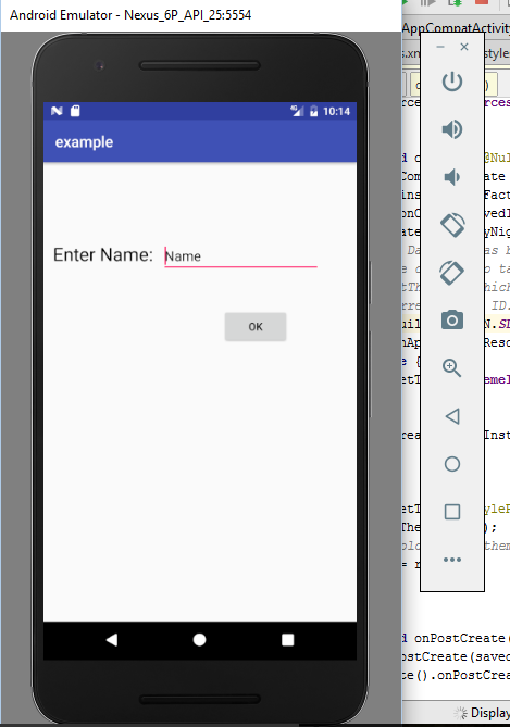 App on emulator