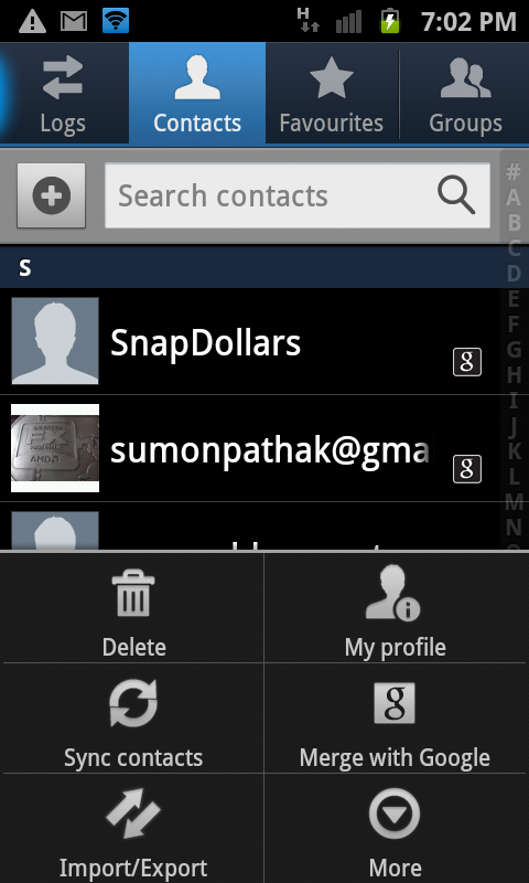 Android contacts