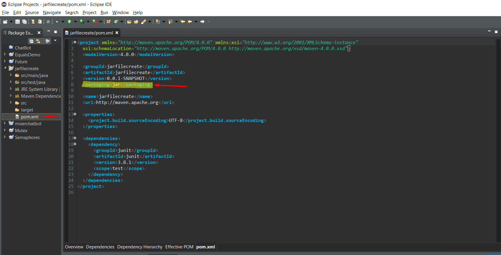 java jar file create maven eclipse project