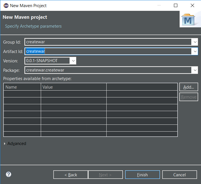 How to generate WAR file using Maven java example