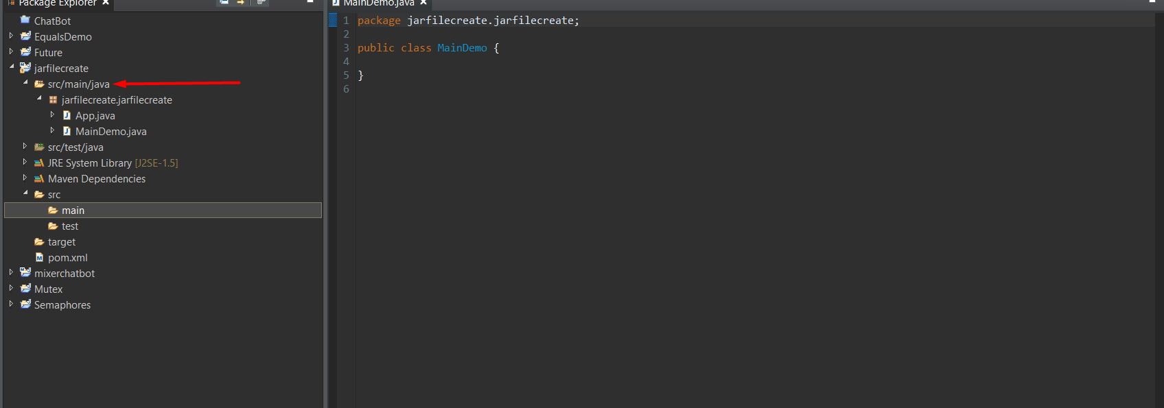java jar file create maven eclipse project