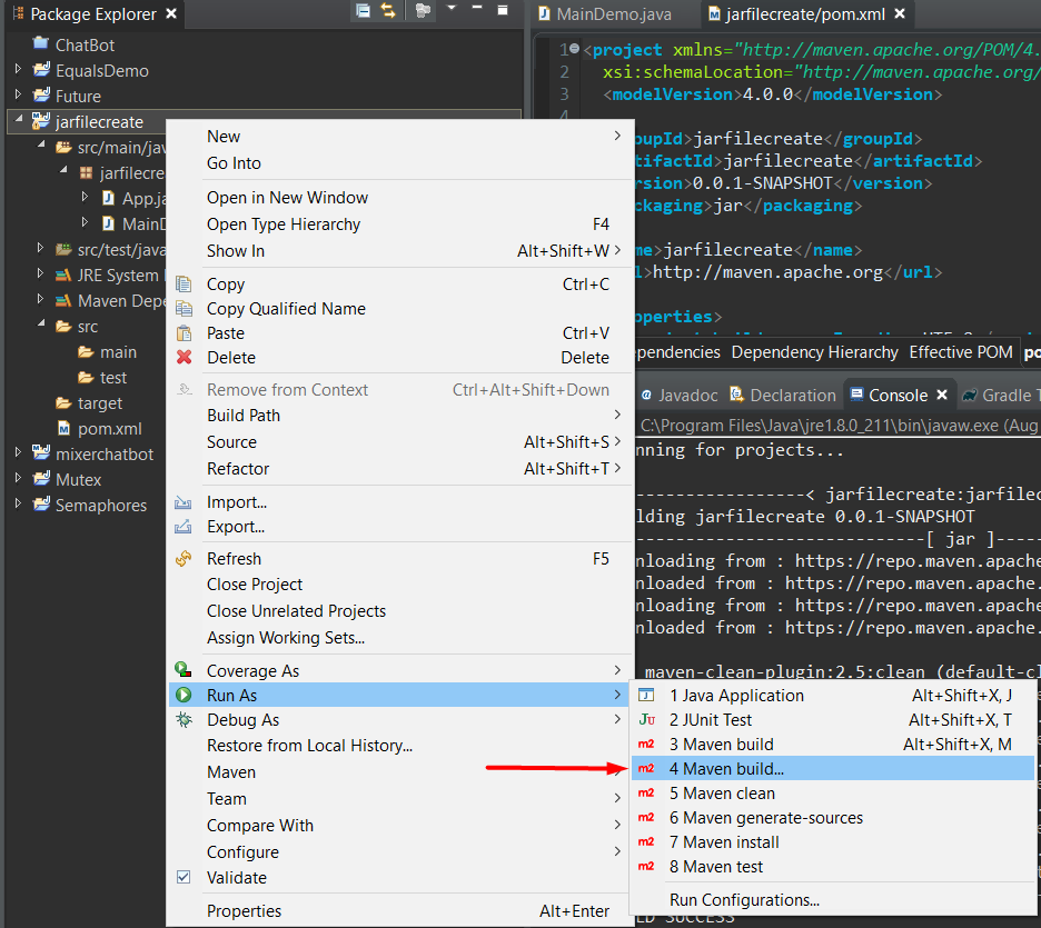 maven install jar create file java
