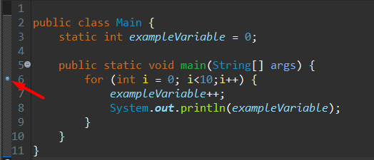 Setting a Breakpoint at For Loop