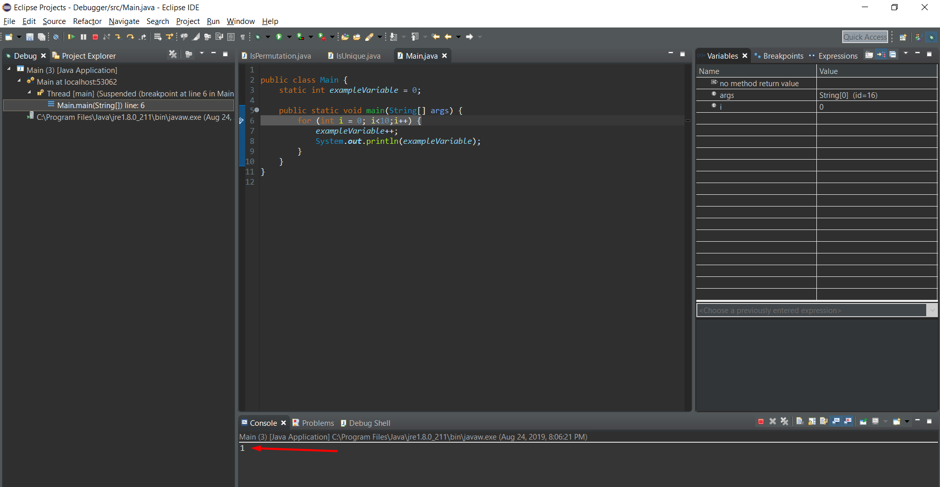 Step 3 debugger process